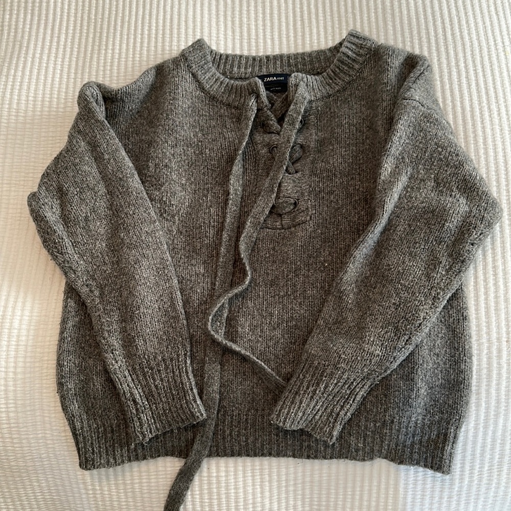 Zara lace-up sweater